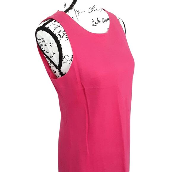 Vintage 90s Sheath Dress Pink Linen Blend Maxi Dress Sleeveless Womens 12P - Picture 3 of 9